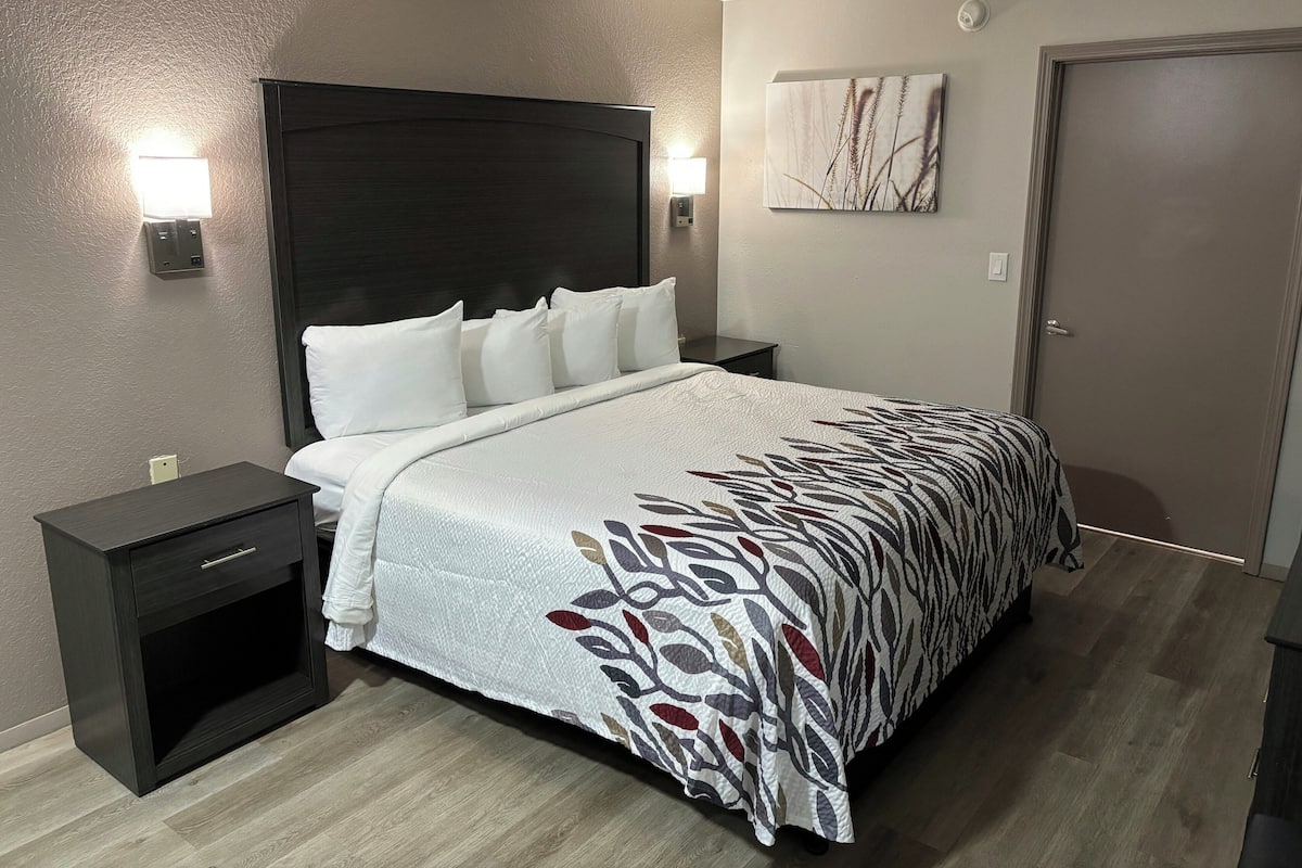 Chambre Deluxe, 1 trÚs grand lit, accessible aux personnes à mobilité réduite (Roll-in Shower)