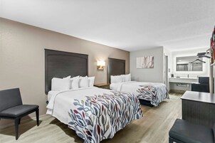 Deluxe Room, 2 Double Beds, Non Smoking | Iron/ironing board, free WiFi, bed sheets