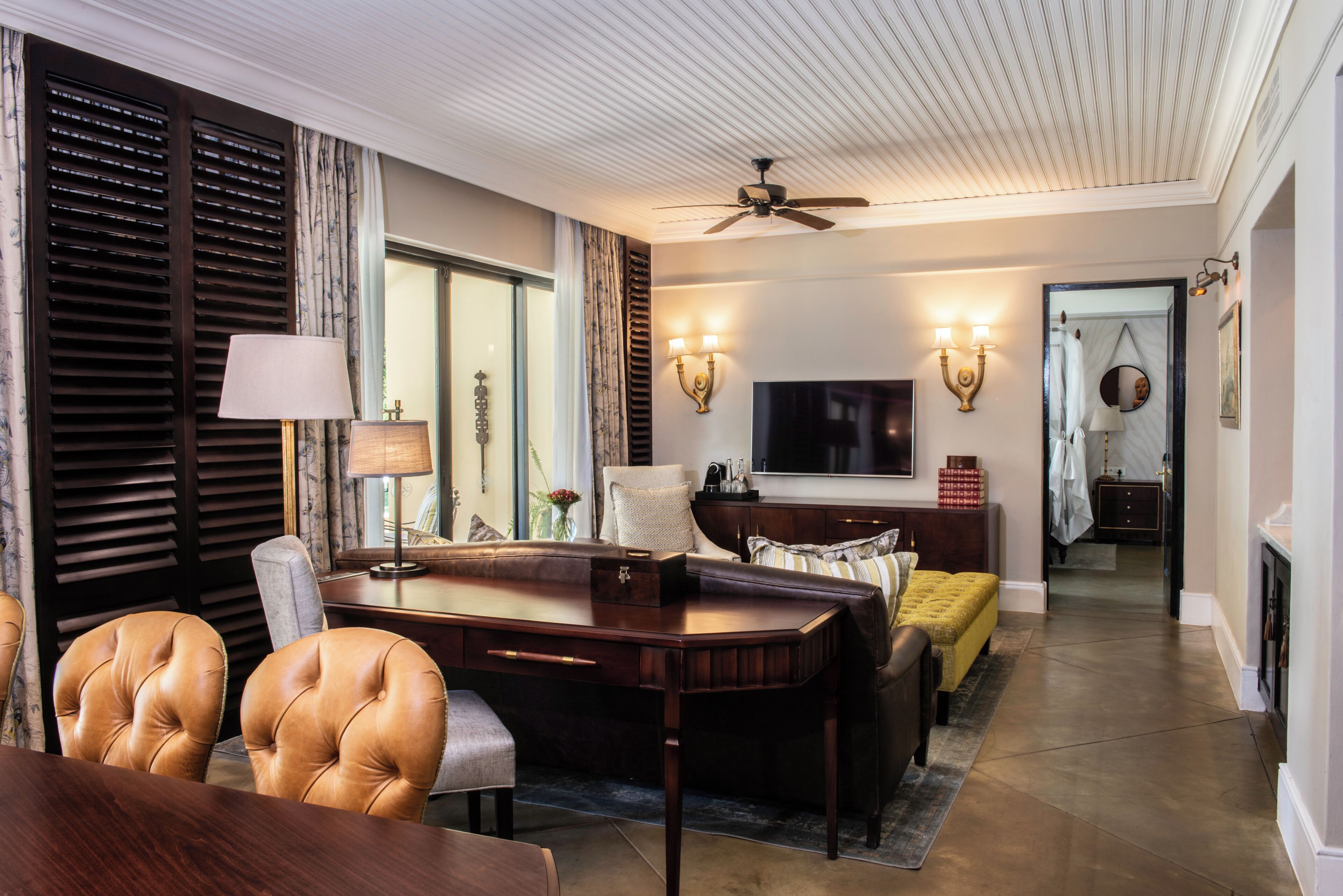 presidential suite | living area | 40-inch smart tv with satellite channels, dvd player