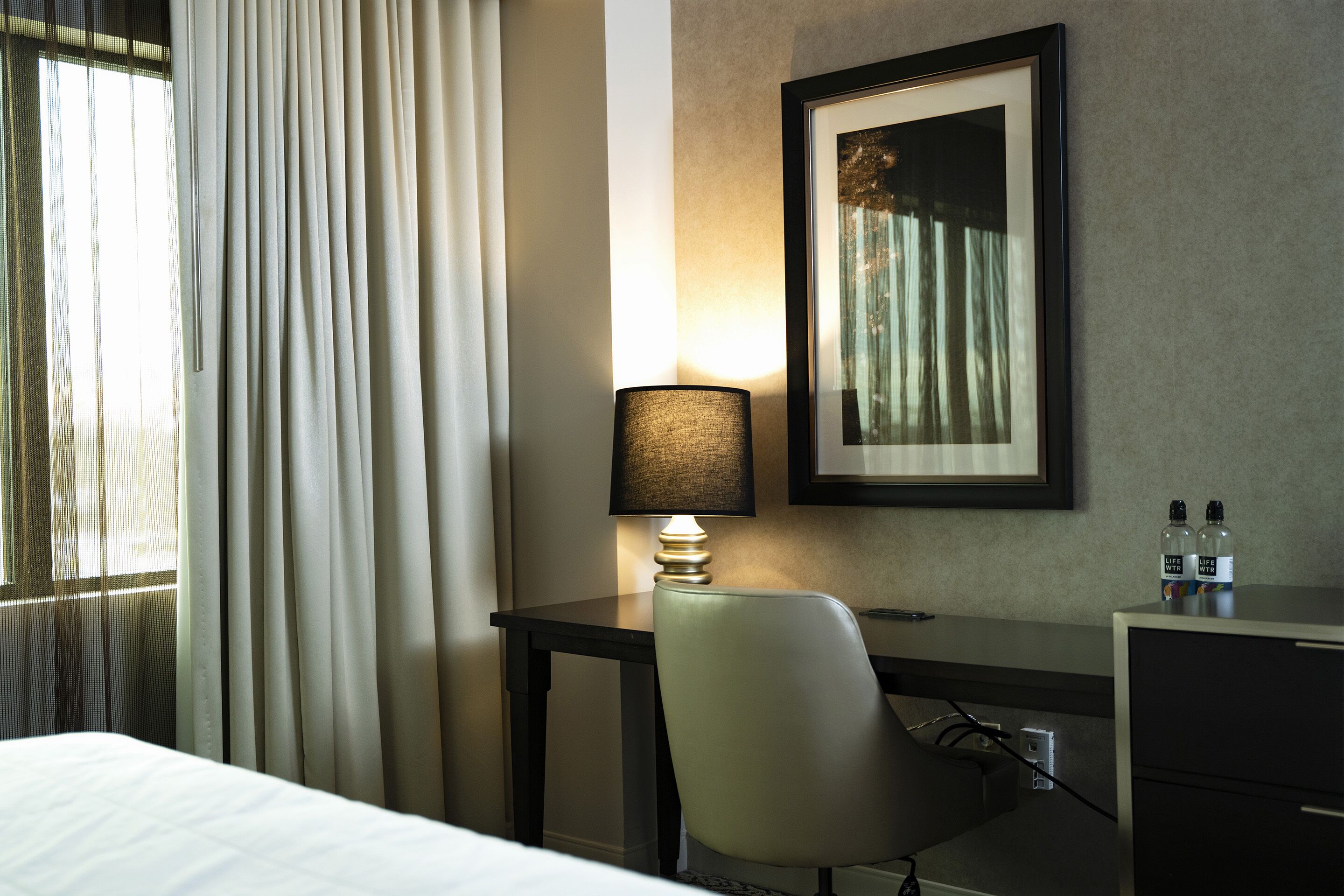 in-room safe, desk, blackout curtains, iron/ironing board