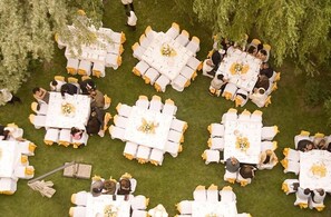 Outdoor banquet area