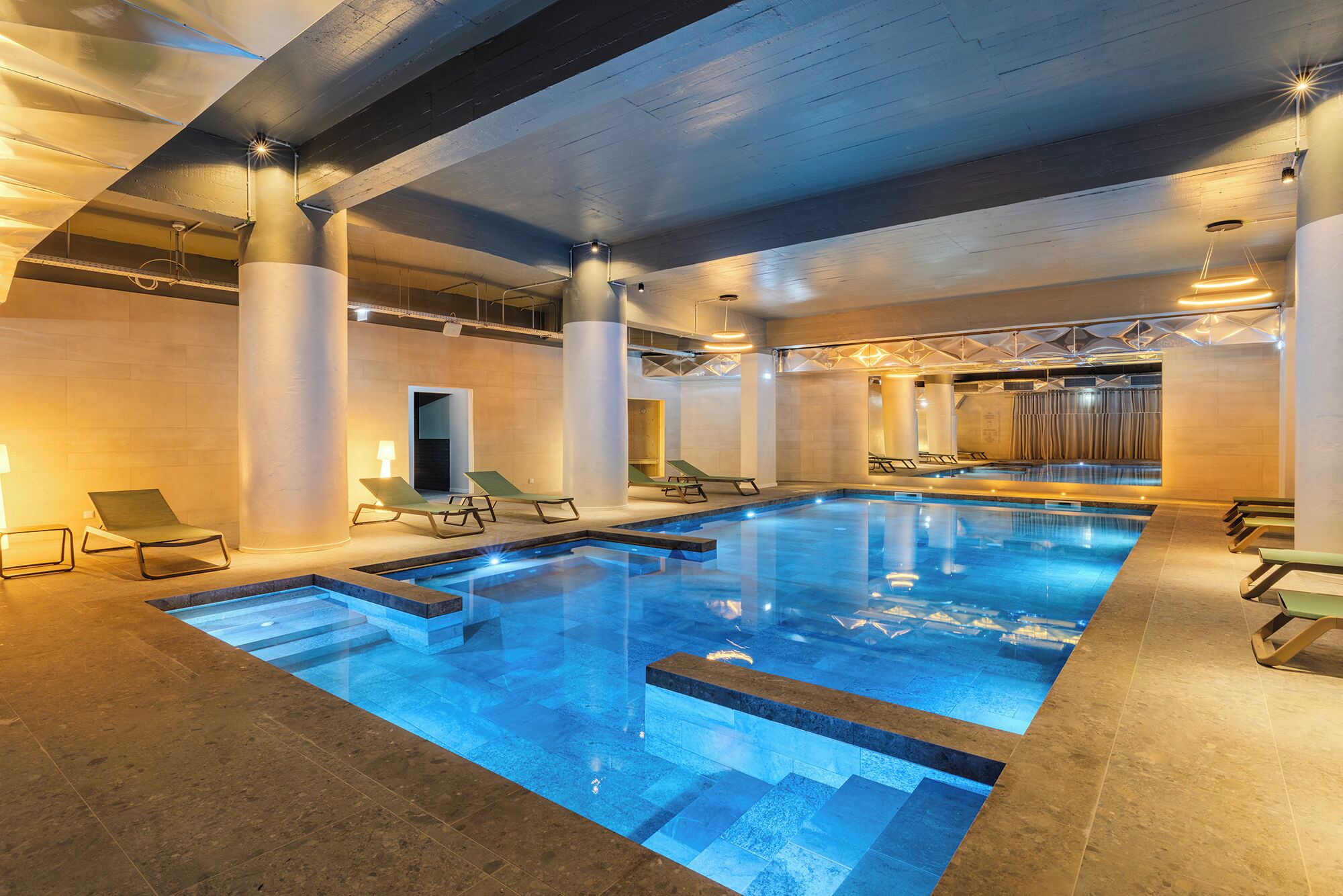 Indoor pool, 3 outdoor pools, open 8:00 AM to 8:00 PM, pool umbrellas