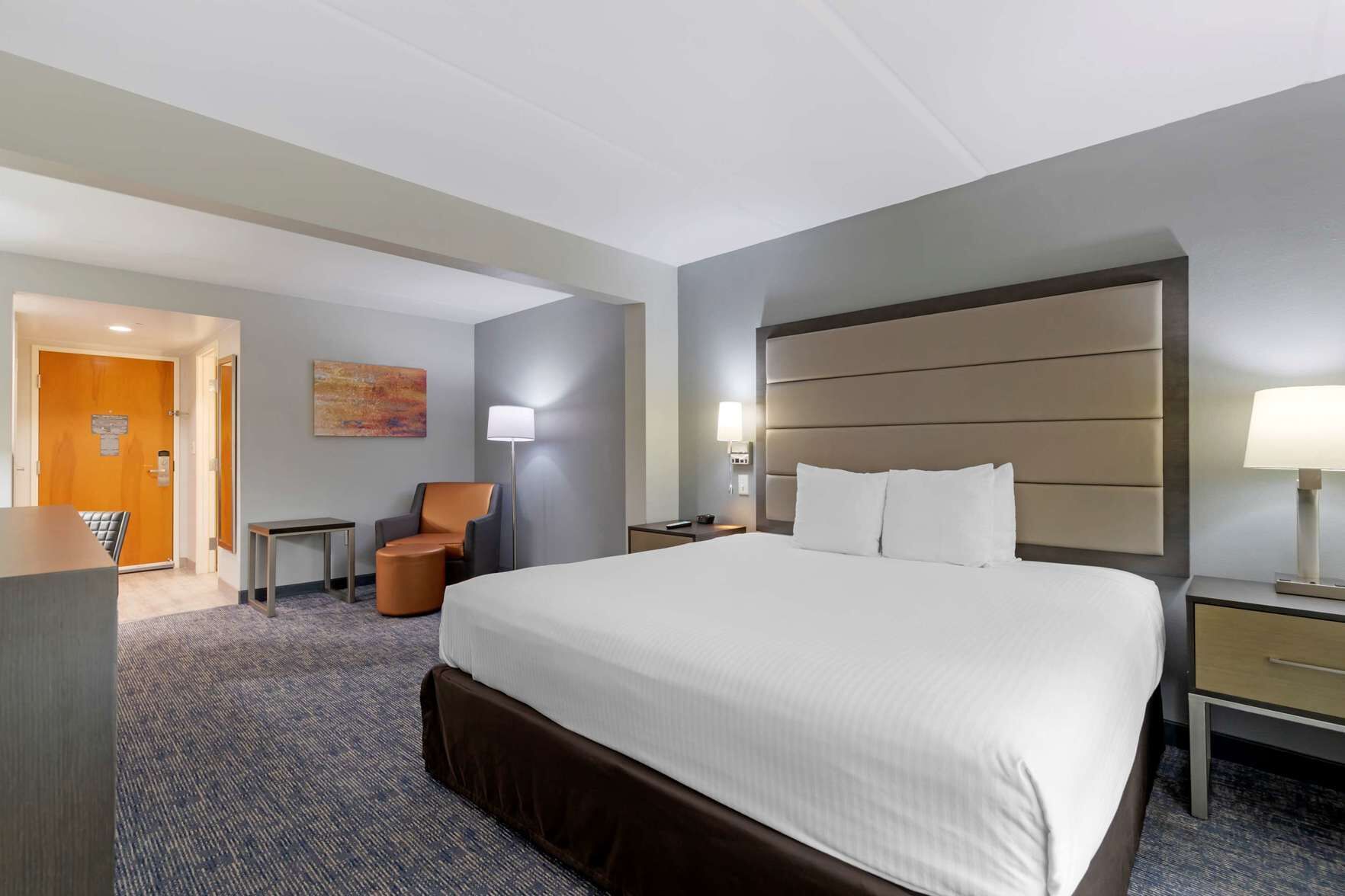 In-room safe, desk, laptop workspace, blackout curtains