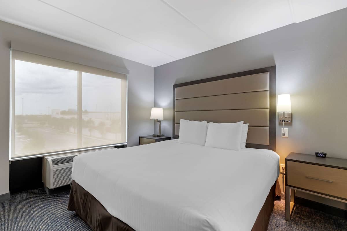 In-room safe, desk, laptop workspace, blackout drapes