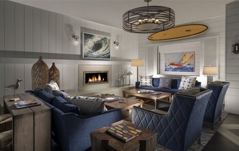 Sitting area in hotel lobby at Nantasket Beach Resort