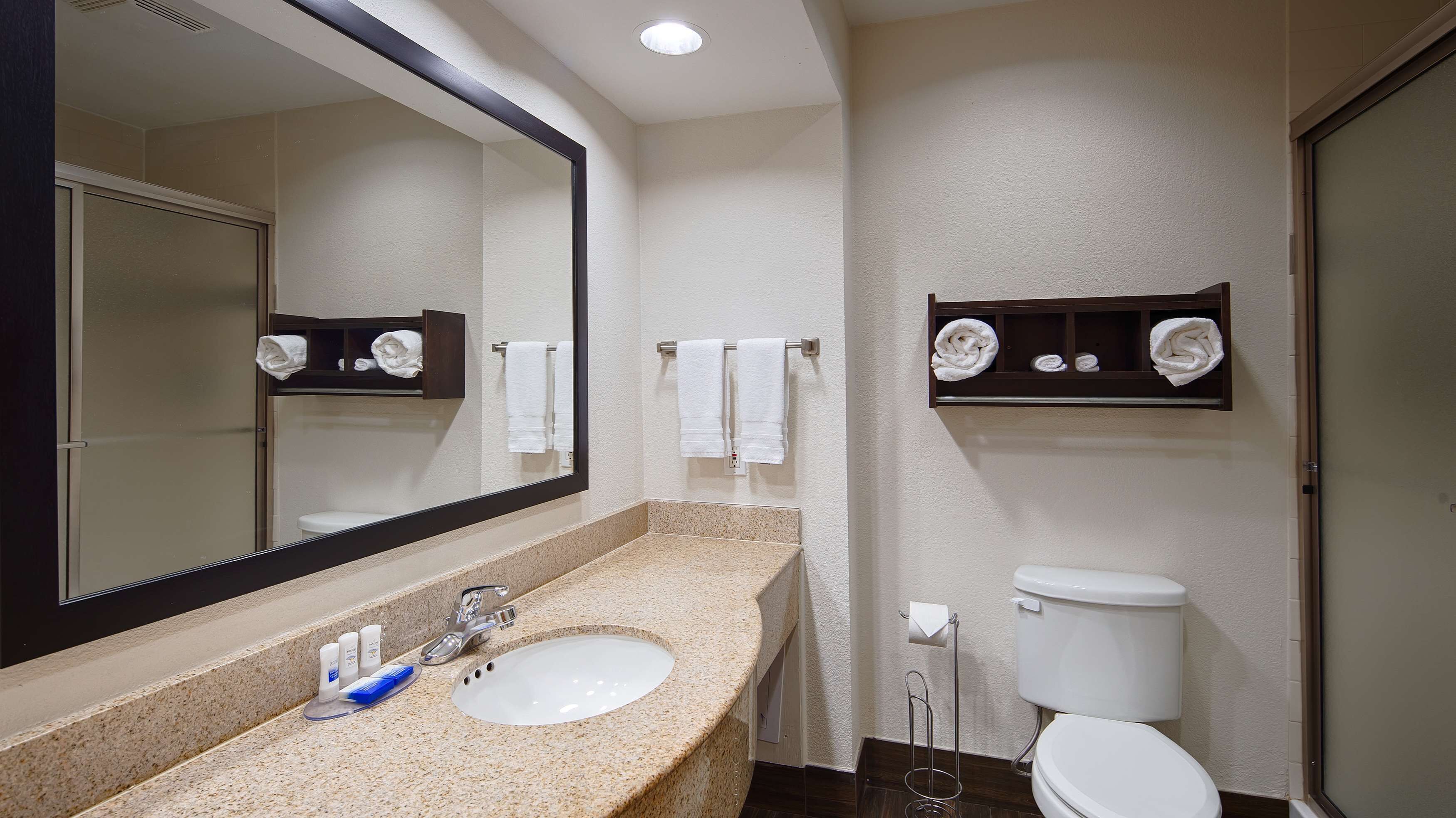 free toiletries, hair dryer, towels, soap