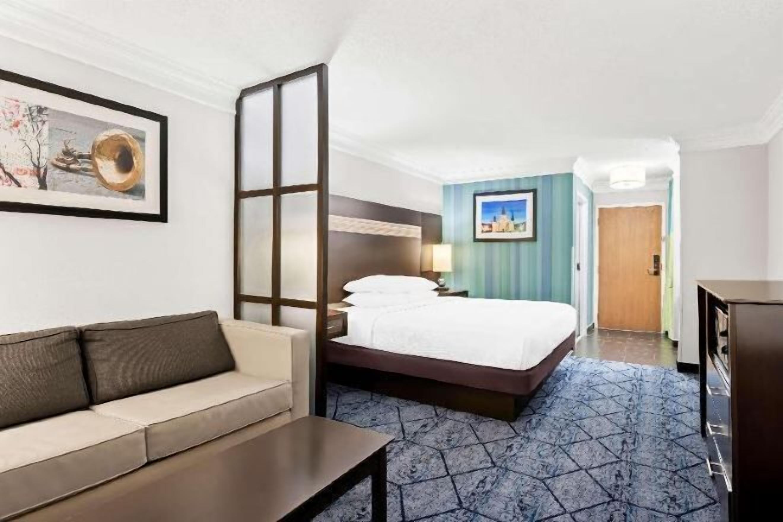 Ropa de cama hipoalergénica, caja fuerte, escritorio y cortinas opacas