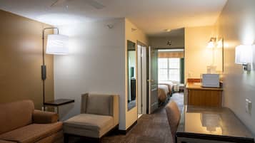 Suite, 2 Queen Beds, Non Smoking | Desk, free WiFi, bed sheets, alarm clocks
