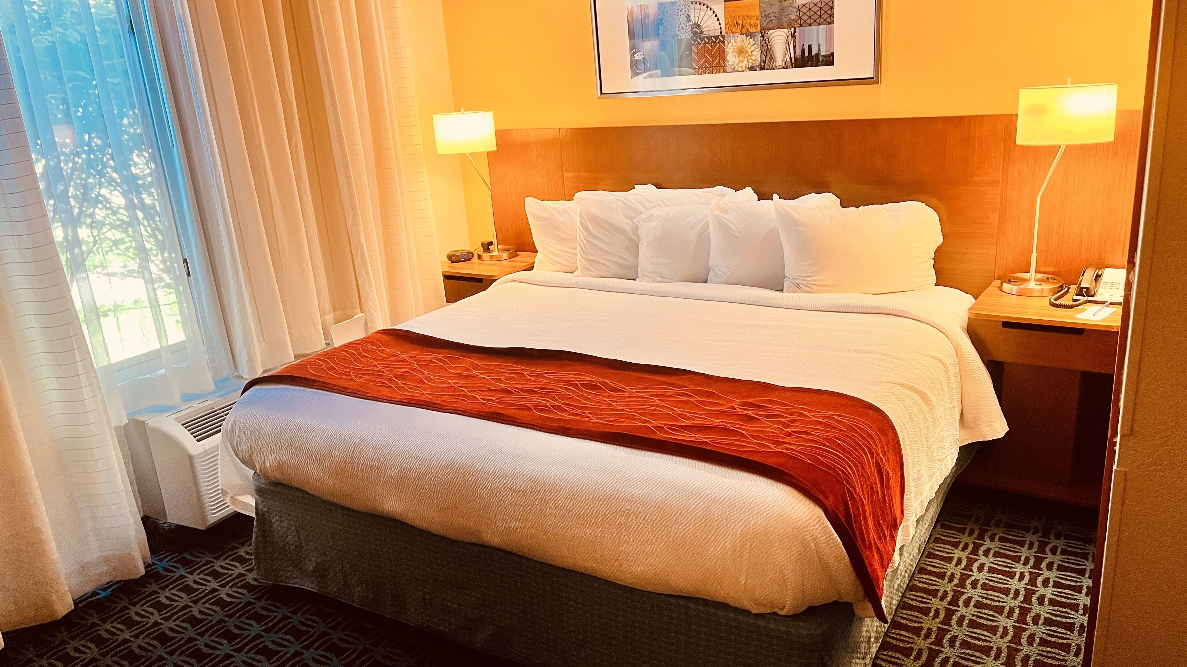 suite, 1 king bed with sofa bed, non smoking | hypo-allergenic bedding, desk, laptop workspace, blackout curtains