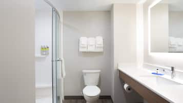 Free toiletries, hair dryer, towels