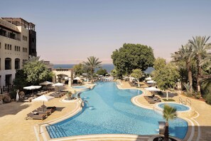 Indoor pool, 3 outdoor pools, open 8:00 AM to 8:00 PM, pool umbrellas - Dead Sea Marriott Resort & Spa (Sweimeh)