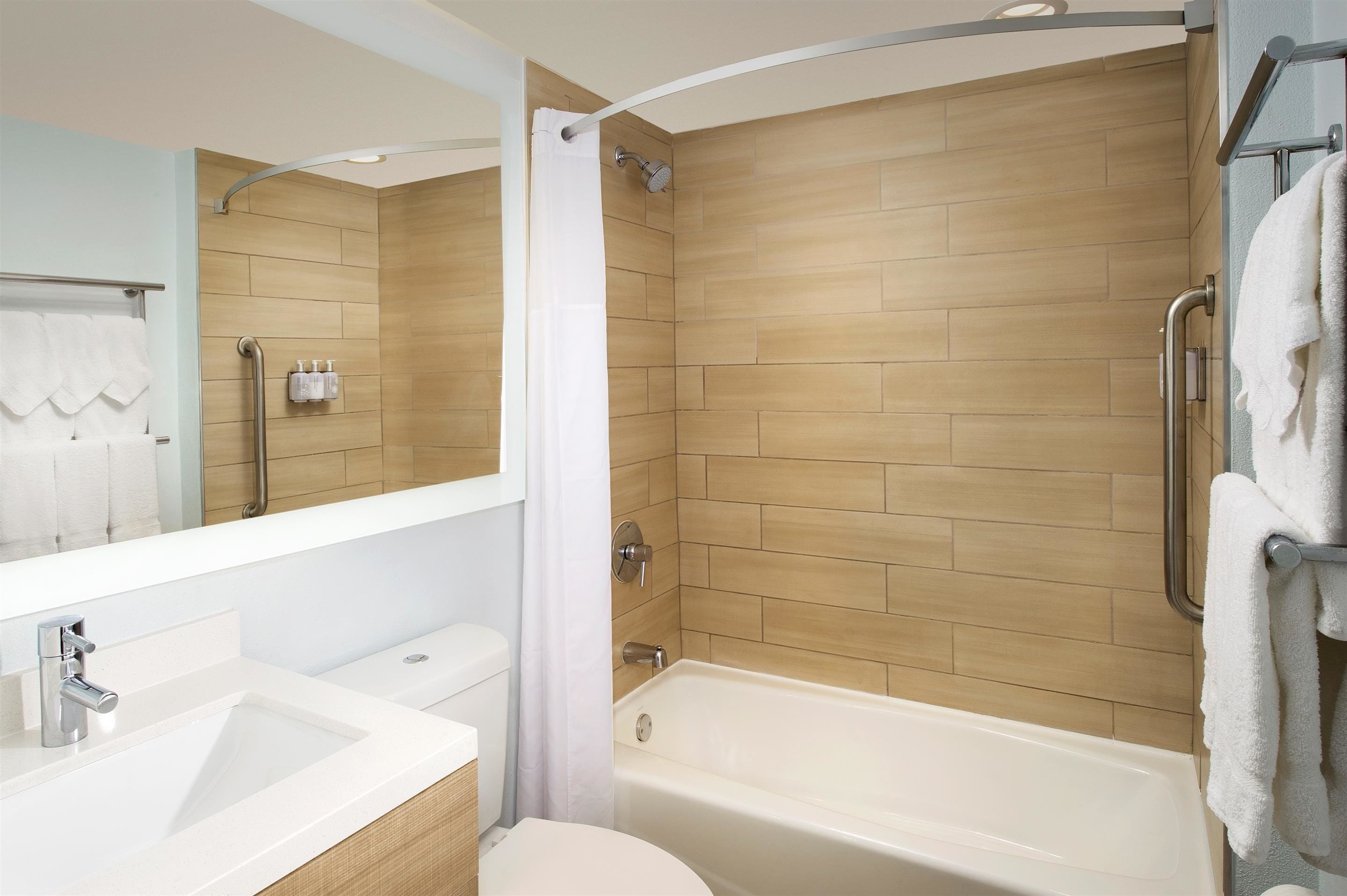 free toiletries, hair dryer, towels