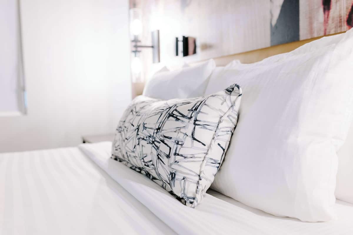 1 chambre, surmatelas, bureau, fer et planche à repasser