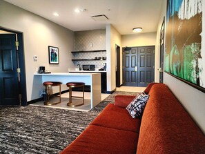 Suite, 1 King Bed, Non Smoking, Balcony (Walk-in Shower;with Sofabed) | Pillowtop beds, desk, iron/ironing board, free WiFi