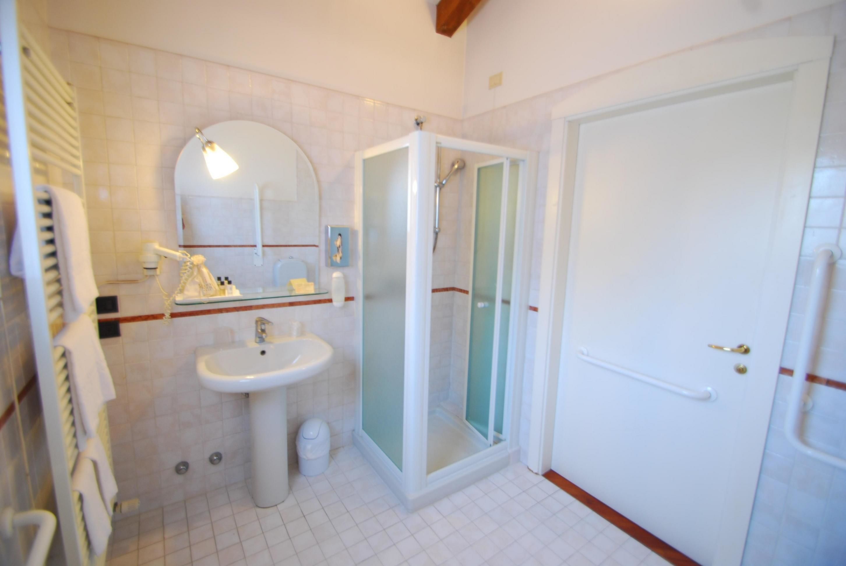 free toiletries, hair dryer, bidet, towels