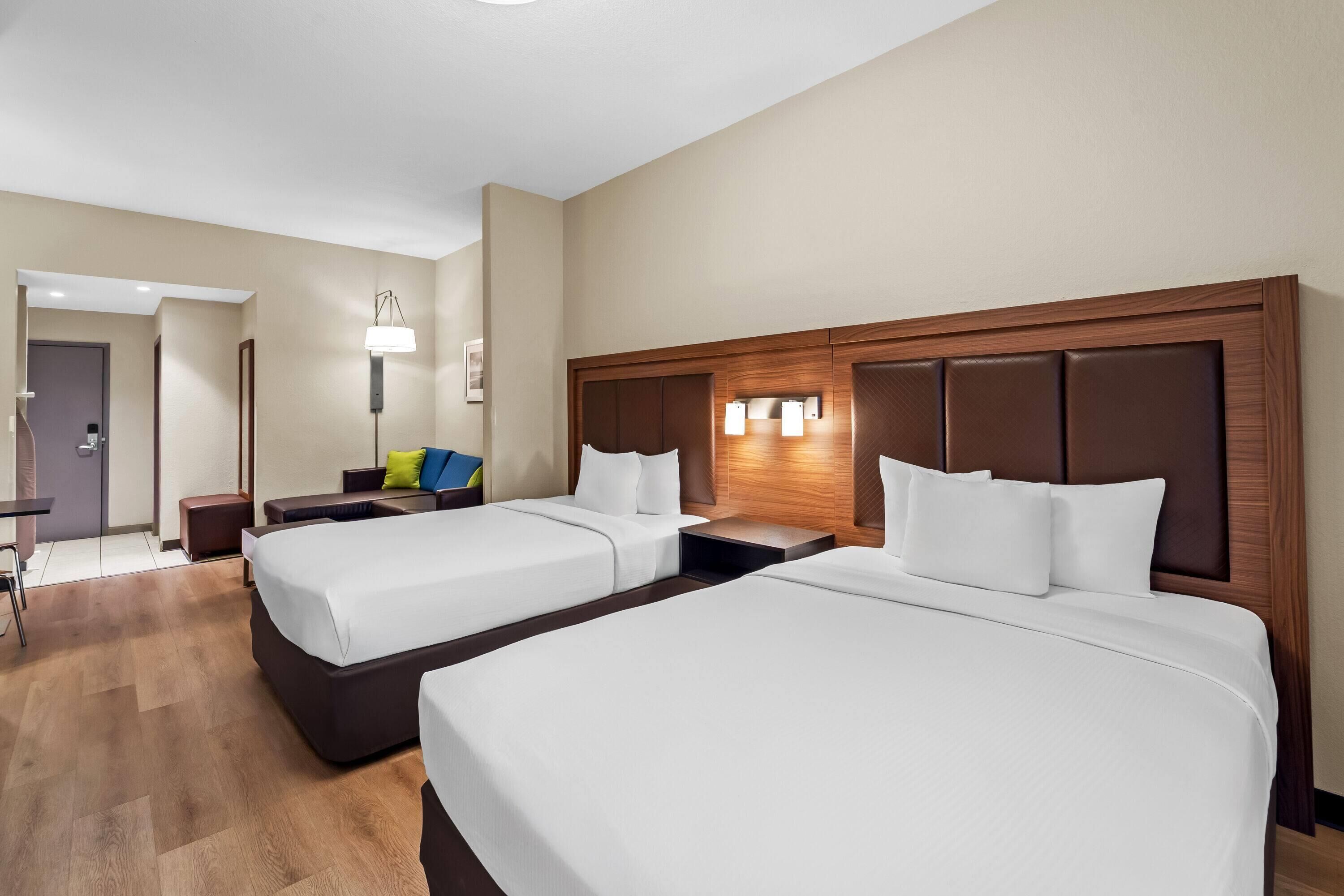 Room, 2 Queen Beds, Non Smoking | Premium bedding, desk, blackout drapes, iron/ironing board