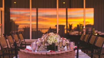 Breakfast, lunch, dinner served; beach views