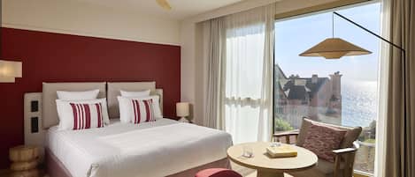 Deluxe Room, 1 King Bed, Ocean View | Premium bedding, down comforters, minibar, in-room safe