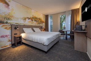 Habitación de lujo doble, terraza | Caja fuerte, escritorio, cortinas opacas y wifi gratis