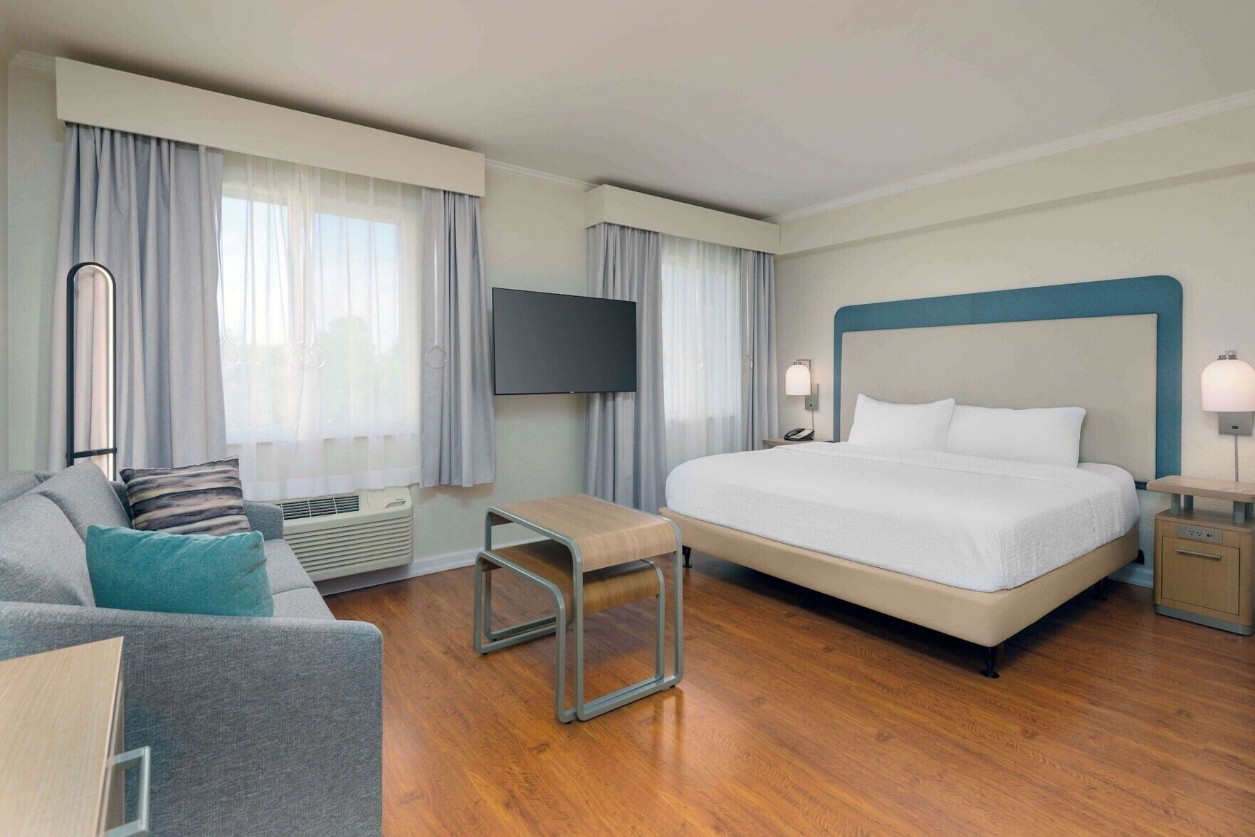 In-room safe, desk, laptop workspace, blackout curtains