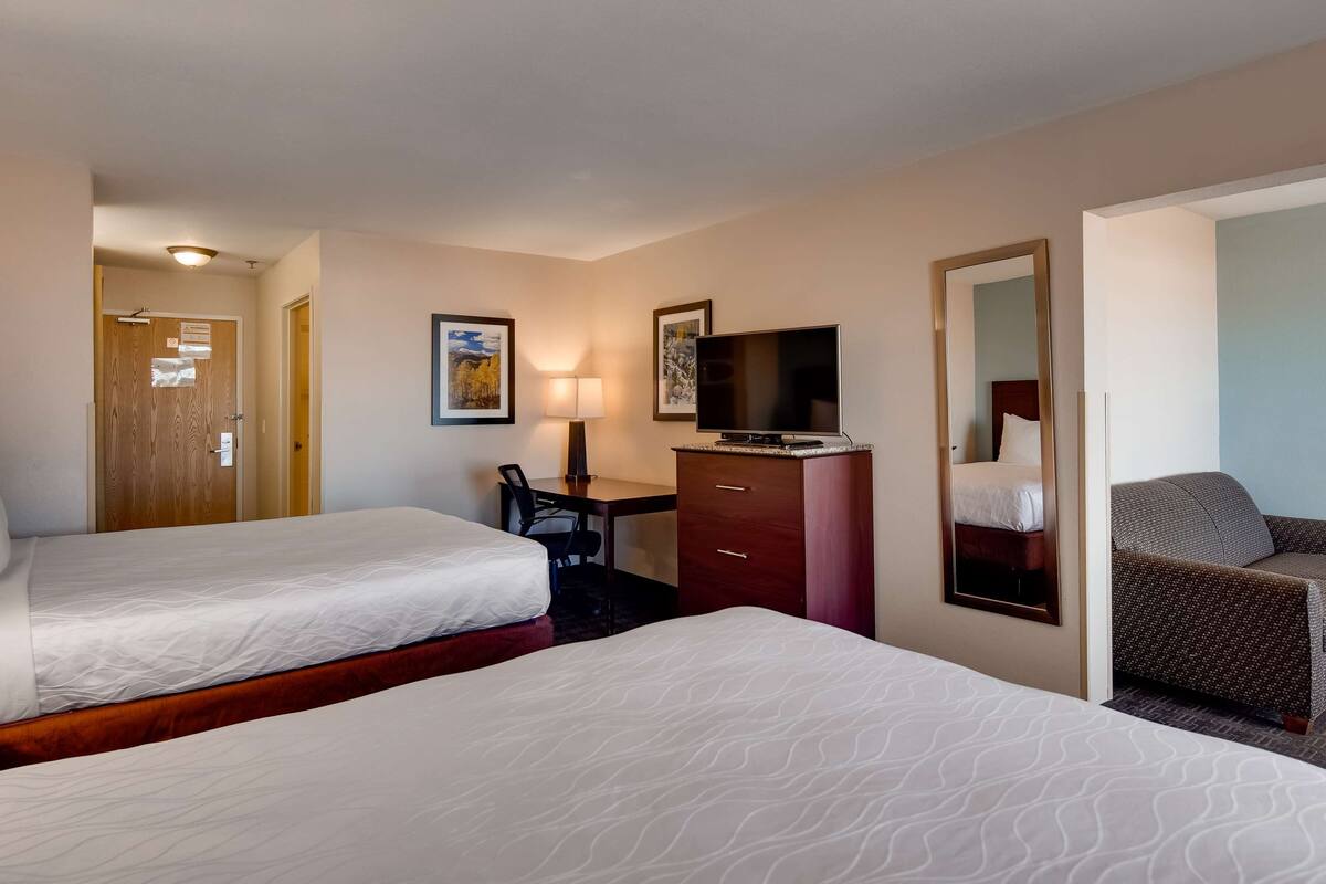 suite, multiple beds, non smoking, refrigerator & microwave (with sofabed) | in-room safe, laptop workspace, blackout curtains, iron/ironing board