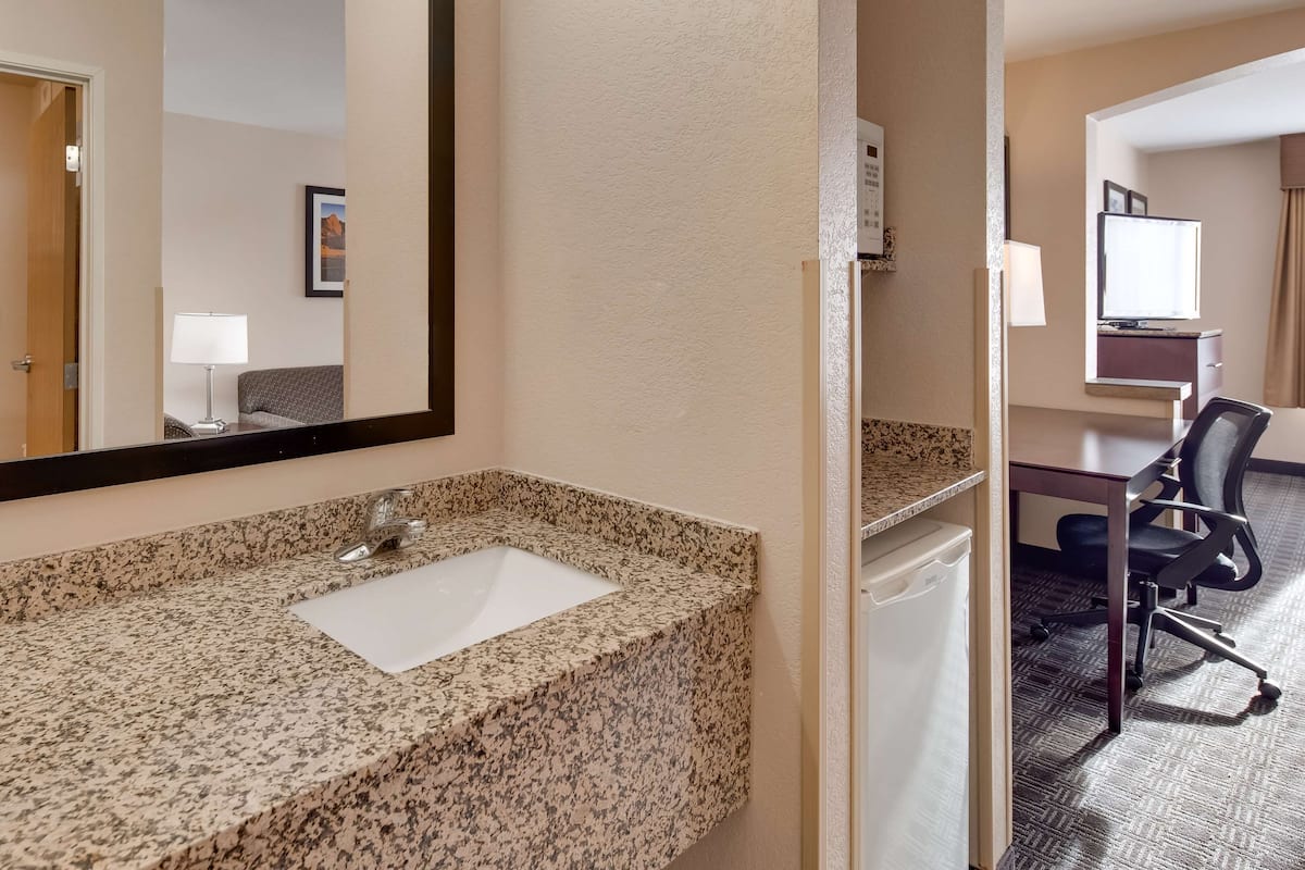 Suite, 1 King Bed, Non Smoking, Refrigerator & Microwave (with Sofabed) | 1 bedroom, in-room safe, laptop workspace, blackout drapes