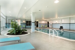 Indoor pool, open 5 AM to 10 PM, sun loungers