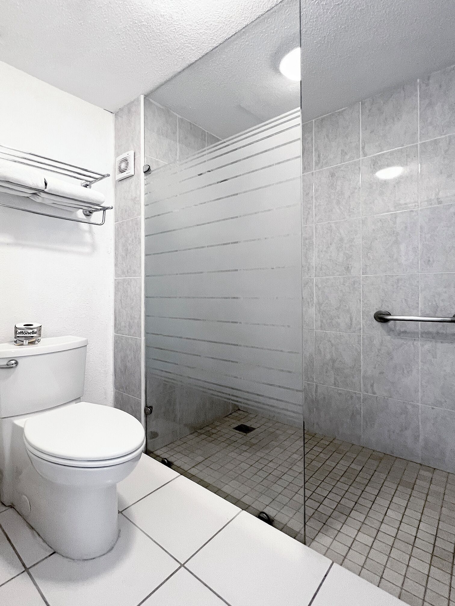 deluxe double room, 2 double beds, non smoking | bathroom | shower, free toiletries, hair dryer, towels