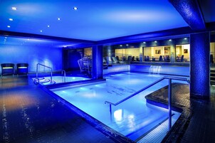 Indoor pool, outdoor pool, sun loungers