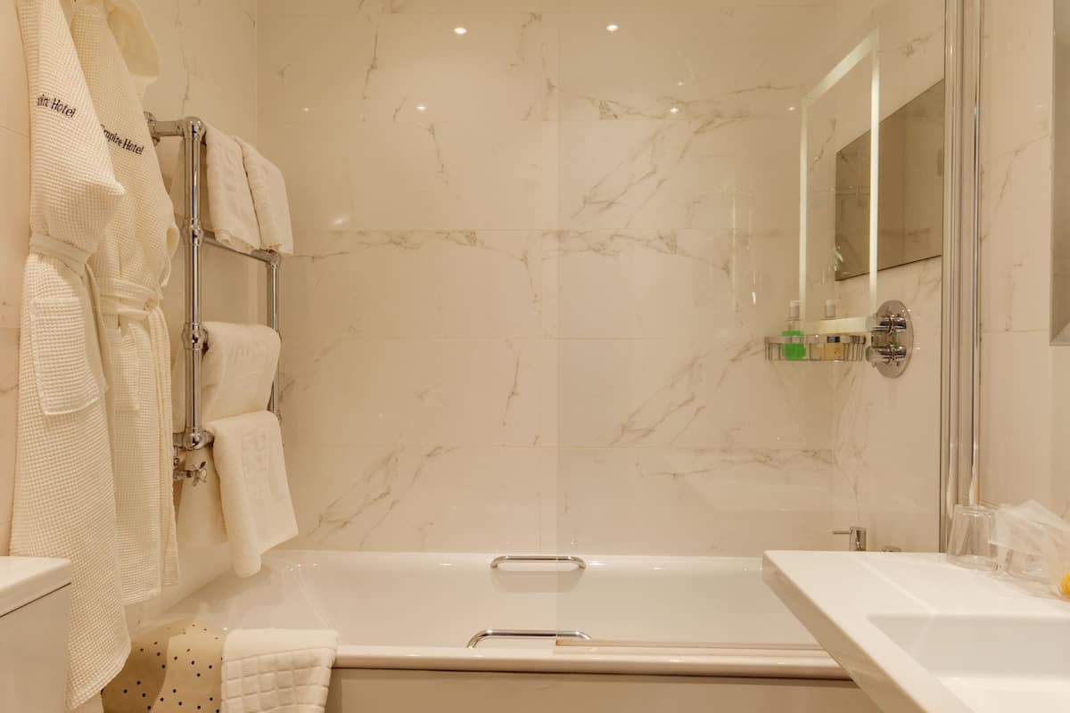 free toiletries, hair dryer, bathrobes