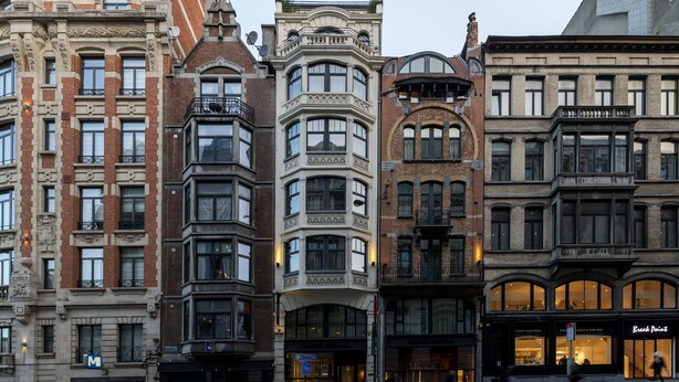 A row of historic buildings with large windows and ornate facades. - 9Hotel Central (Brussels)