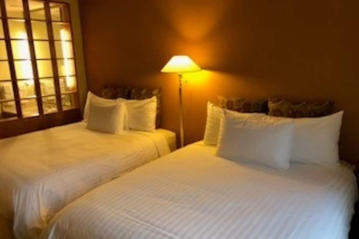 Deluxe Double Room, 2 Queen Beds | Premium bedding, desk, blackout drapes, iron/ironing board