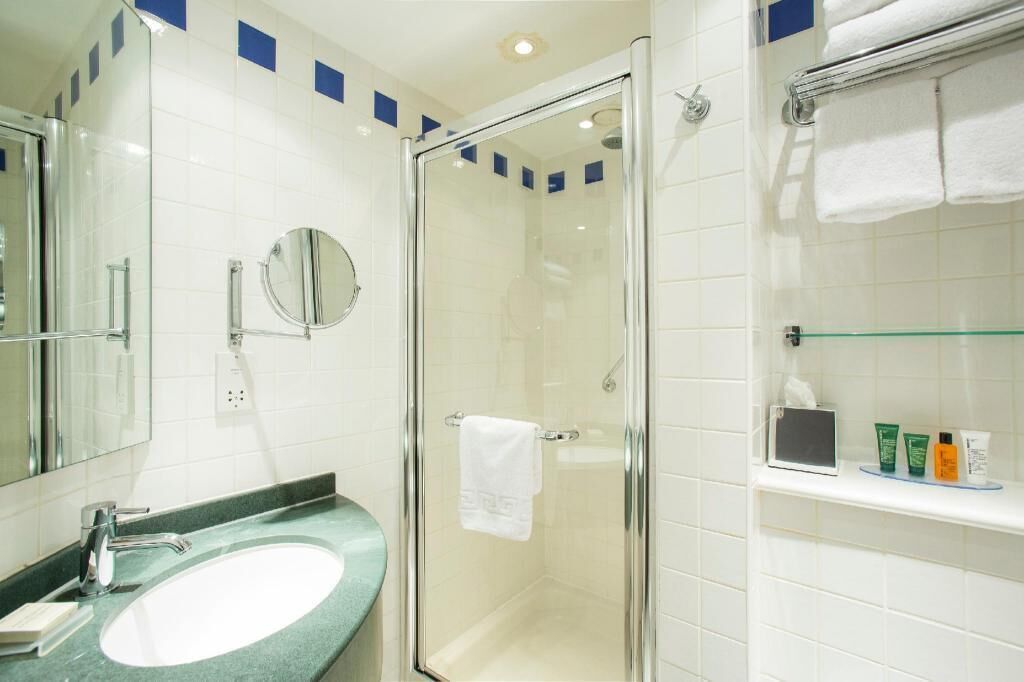 Bathroom | Shower, free toiletries, hair dryer, towels