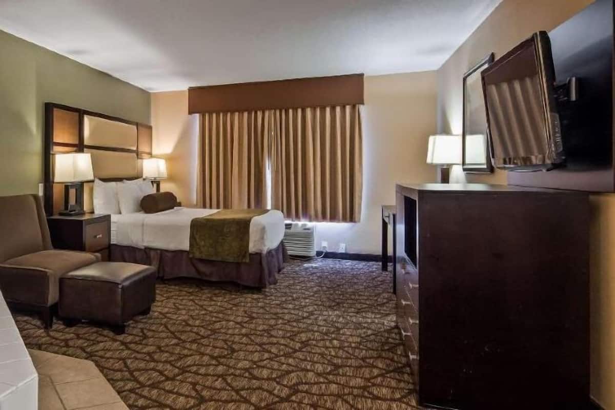 Blackout drapes, iron/ironing board, free cribs/infant beds