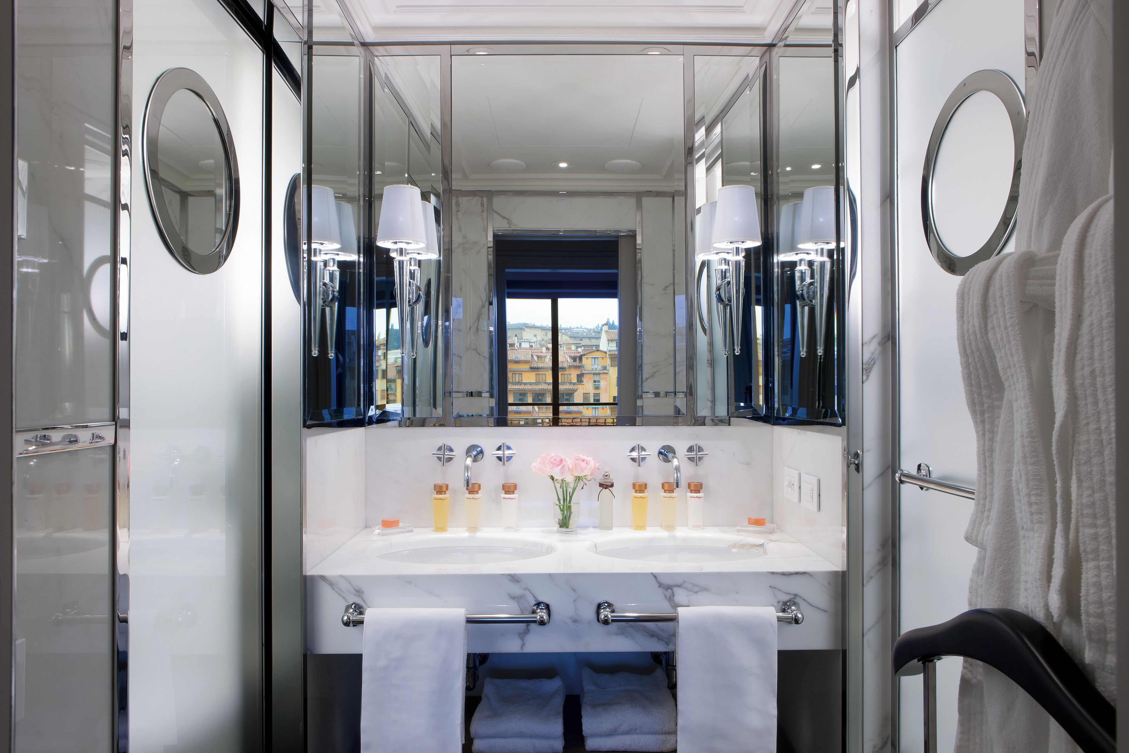 superior suite, river view | bathroom | designer toiletries, hair dryer, bathrobes, slippers