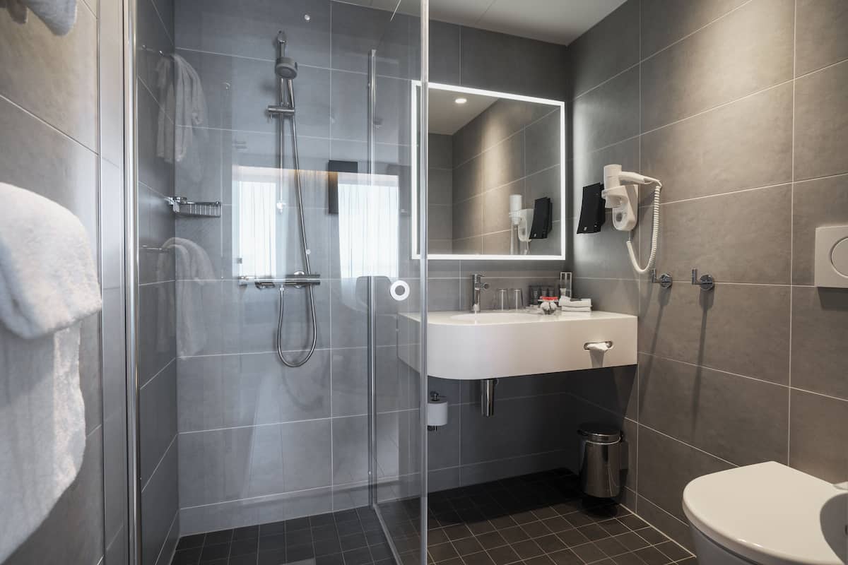 suite | bathroom | shower, free toiletries, hair dryer, towels