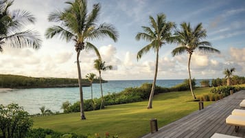 Private beach, white sand, sun-loungers, beach umbrellas