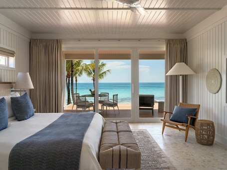 Egyptian cotton sheets, premium bedding, pillowtop beds, free minibar. The Cove Eleuthera