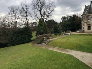 A stone building with a steep staircase leading to a gated entrance. - Mercure Sheffield Kenwood Hall & Spa (Sheffield)