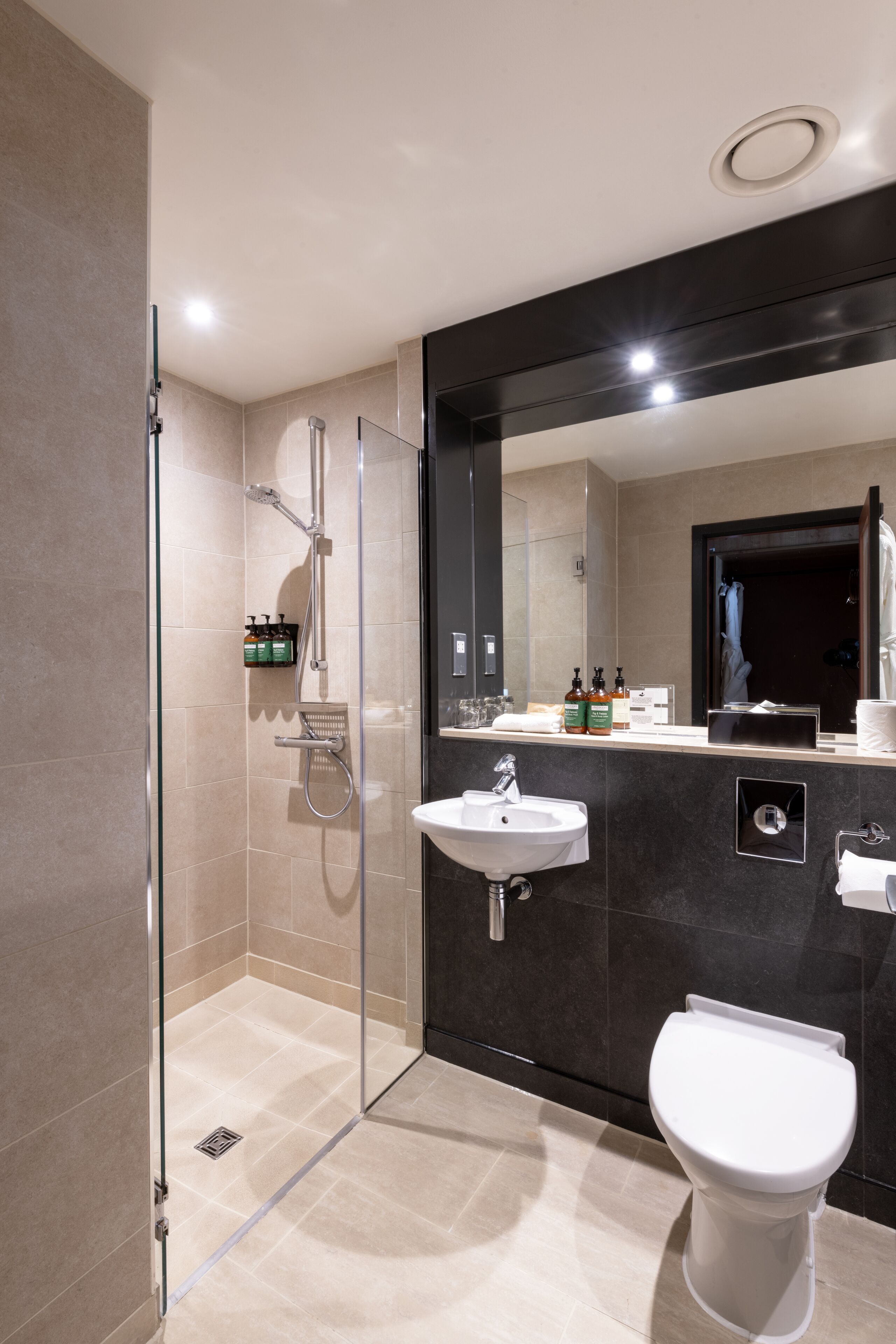 castle view double room | bathroom | designer toiletries, hair dryer, towels