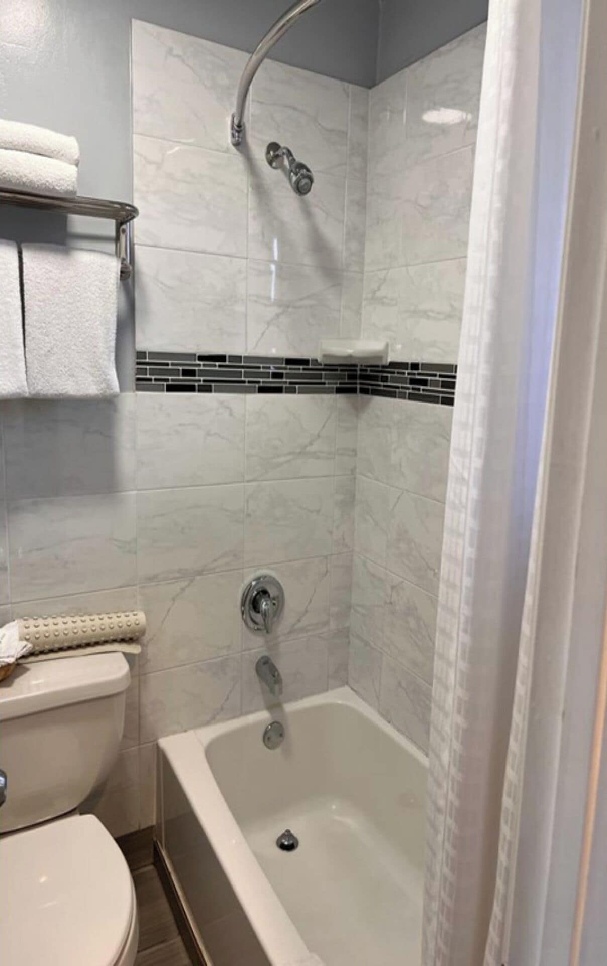 Standard Room, 2 Queen Beds, Non Smoking | Bathroom | Shower, free toiletries, hair dryer, towels