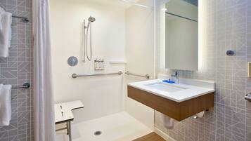 Standard Room, 2 Queen Beds, Accessible (Mobility, Roll-In Shower) | Bathroom