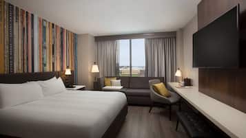 Hypo-allergenic bedding, pillow-top beds, in-room safe, desk
