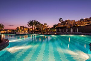 Indoor pool, 2 outdoor pools, open 7:00 AM to 5:00 PM, sun loungers