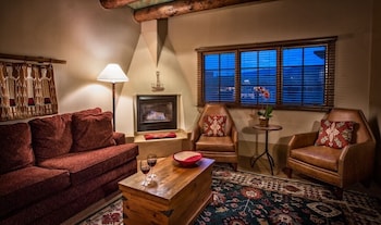 Suite, Fireplace | Egyptian cotton sheets, premium bedding, pillowtop beds, minibar at The Hacienda & Spa at Hotel Santa Fe
