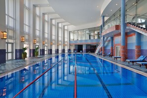 Indoor pool, outdoor pool, open 7:00 AM to 10:00 PM, pool umbrellas