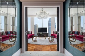 The Amiri Suite | Living room | 55-inch Smart TV with satellite channels, TV, toys