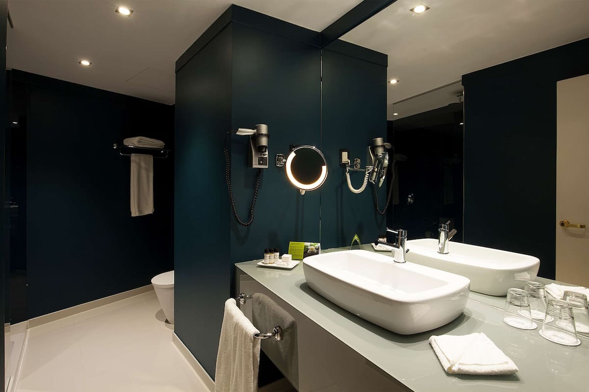 shower, eco-friendly toiletries, hair dryer, bidet