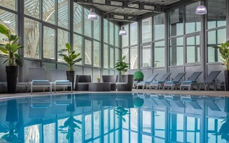 Indoor pool, sun loungers