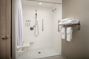 Suite, 1 King Bed with Sofa bed | Bathroom | Combined shower/bathtub, free toiletries, hair dryer, towels